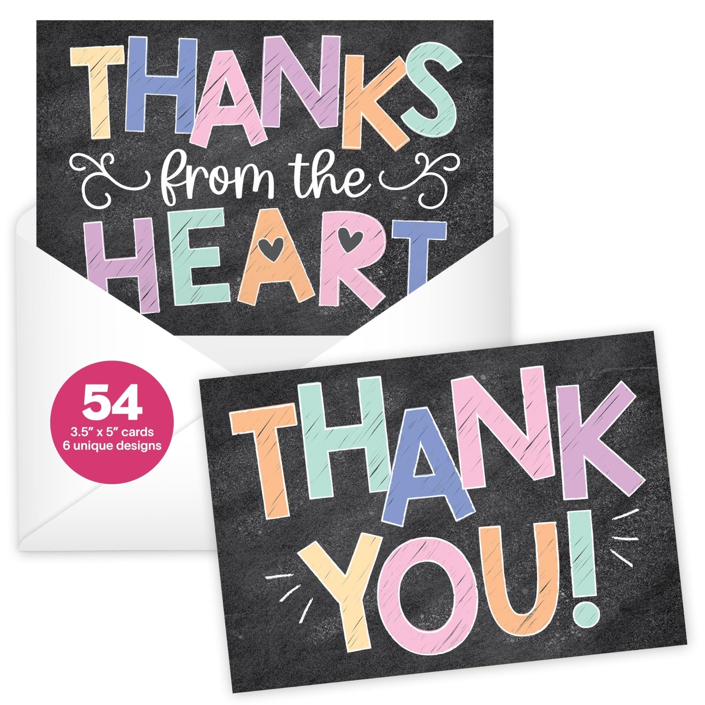 Thank You Cards | Set of 54 | Envelopes Included