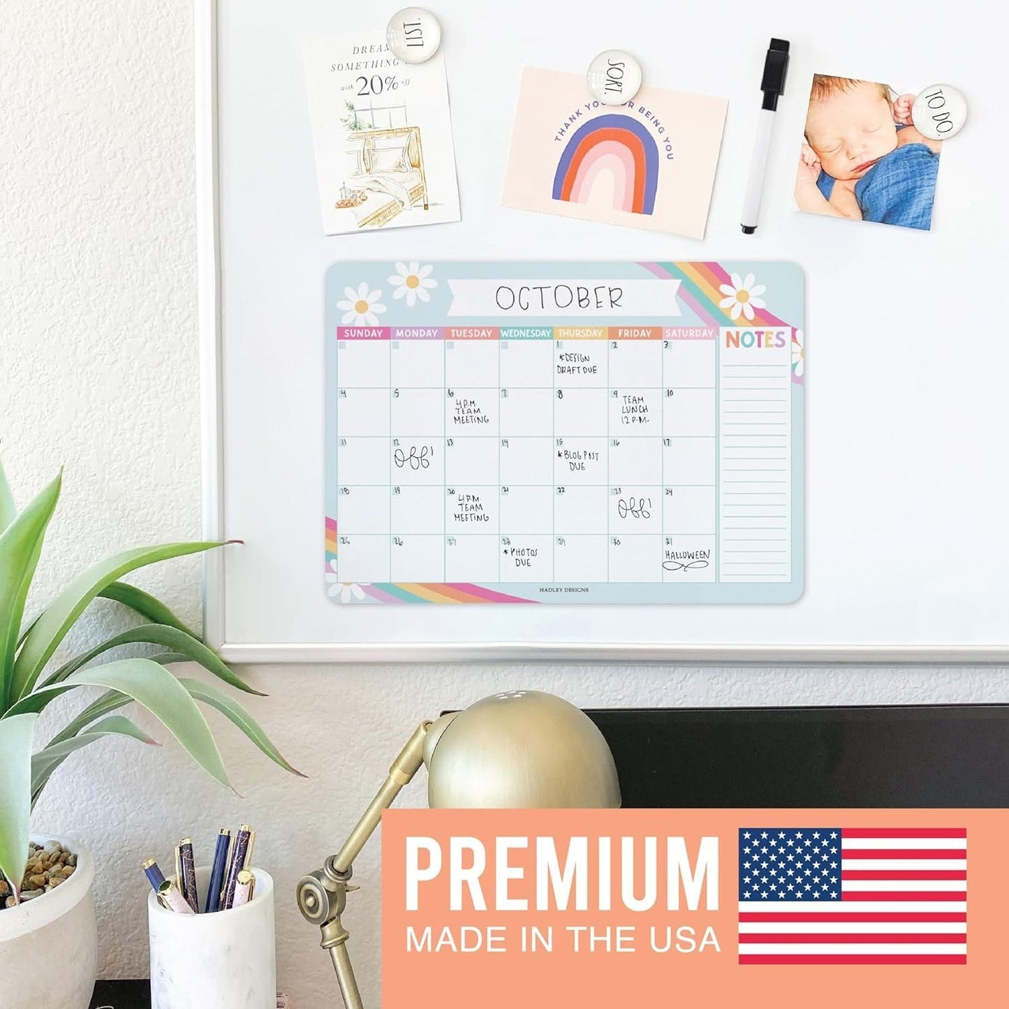 Retro Magnetic Calendar | Dry-Erase | Calendars & Planners