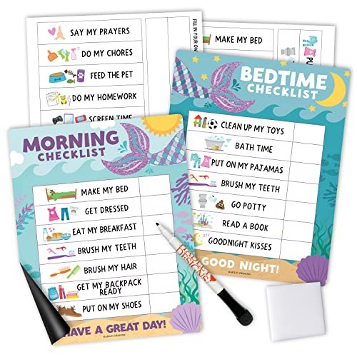 Mermaid Day & Night Routine Charts | Daily Schedule | Educational Charts