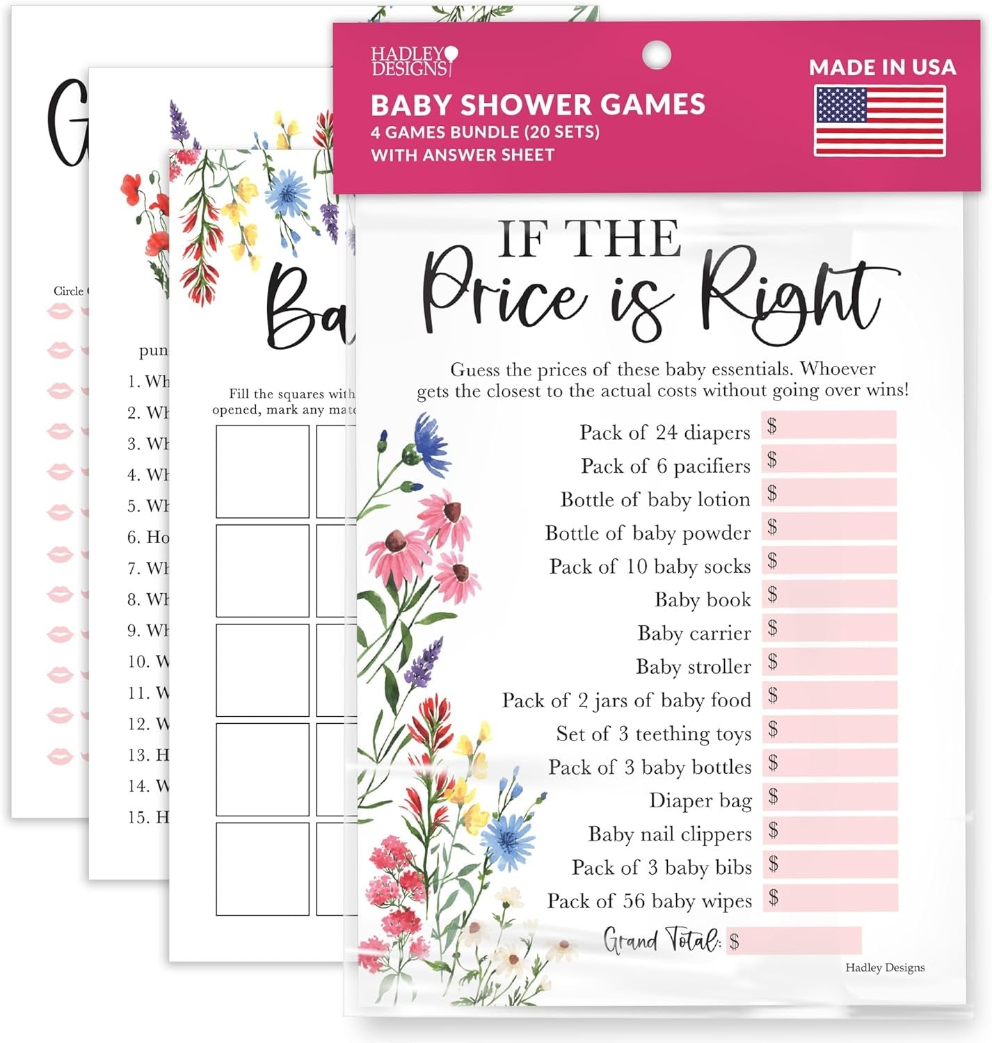 40 Floral Baby Shower Games For Girl - Baby Games For Baby Shower Bingo Game Girl, Guess Who Mommy Or Daddy Baby Shower Game, The Price Is Right Baby Shower Game, Funny Baby Shower Games Dad Jokes