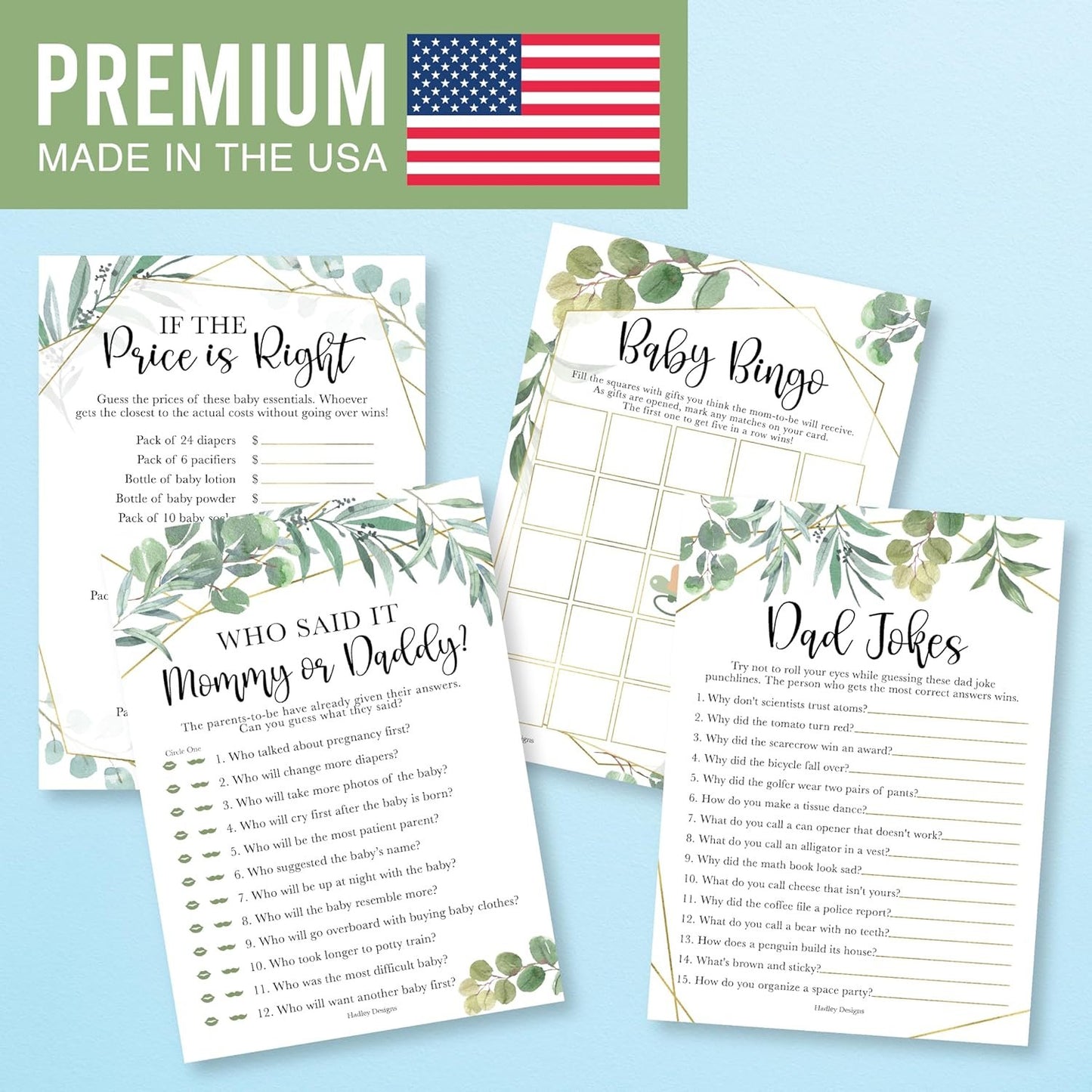 40 Greenery Baby Shower Games Gender Neutral - Baby Girl Baby Shower Bingo Game Girl, Guess Who Mommy Or Daddy Baby Shower Game, Price Is Right Baby Shower Game, Hilarious Baby Shower Games Dad Jokes