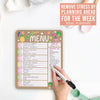 Colorful Weekly Dinner Menu Board for Kitchen - Magnetic Meal Planner for Refrigerator White Board Dry Erase, Weekly Menu Board for Fridge Whiteboard, Weekly Meal Planner Magnetic Fridge Whiteboard