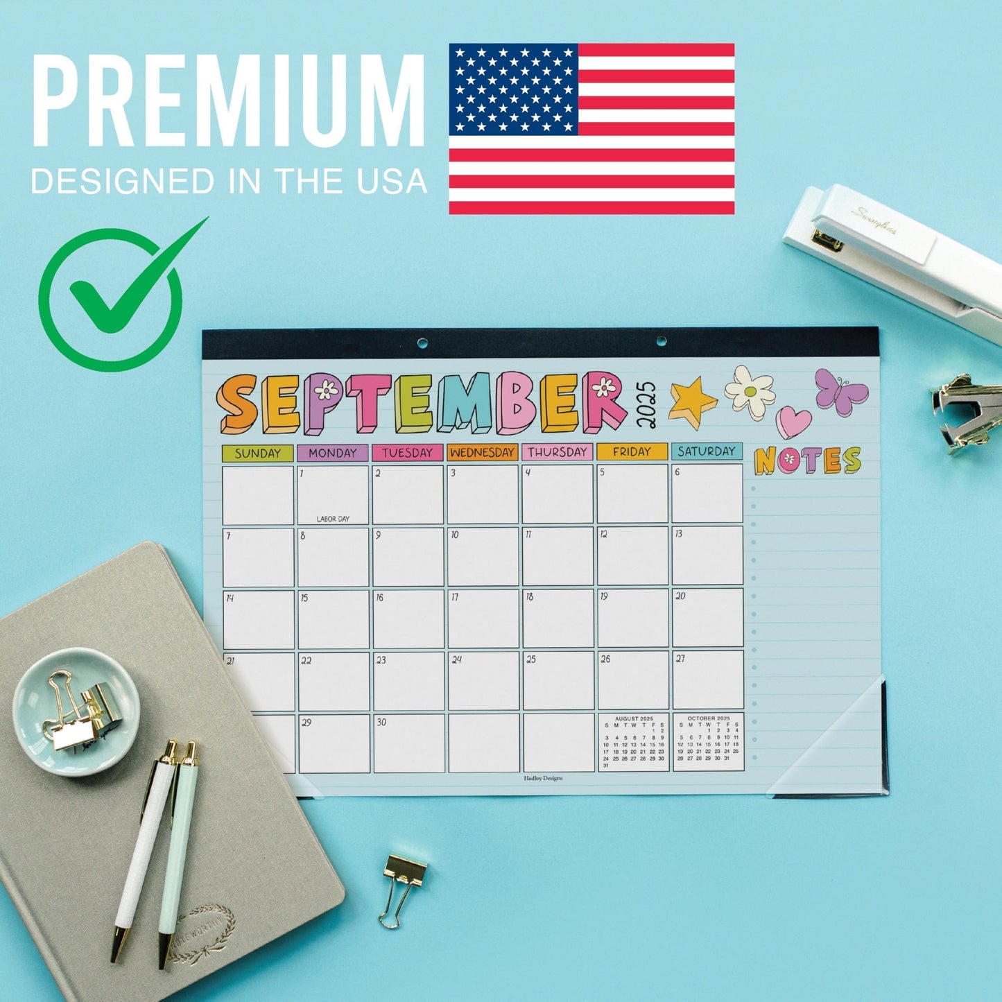 Notebook Large Desk Calendar | 18-Month | 2025-2026 | Calendars & Planners