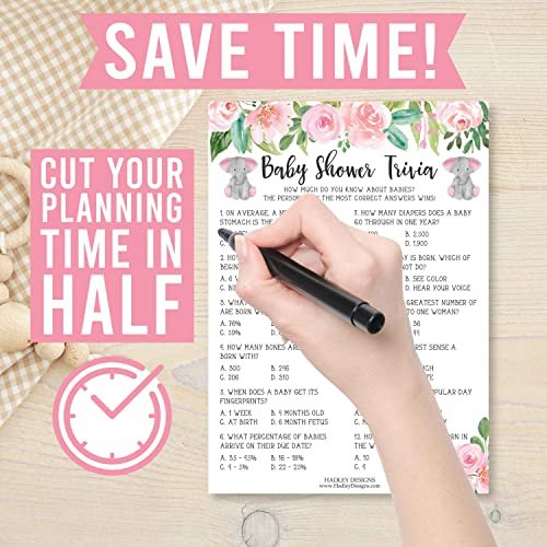 Word Scramble, True or False, Predictions, Trivia Baby Shower Games | Set of 50