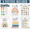 6 Boho Spanish Classroom Decorations for Teachers - Spanish Classroom Posters Elementary, Calm Down Corner Posters Spanish Classroom, Emociones Poster Spanish, Afirmaciones Positivas Español Poster