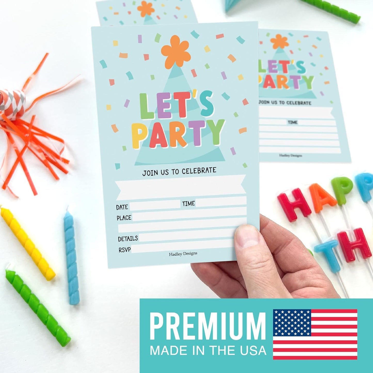 Gender Neutral Birthday Invitations | Set of 15 | Kid's Party