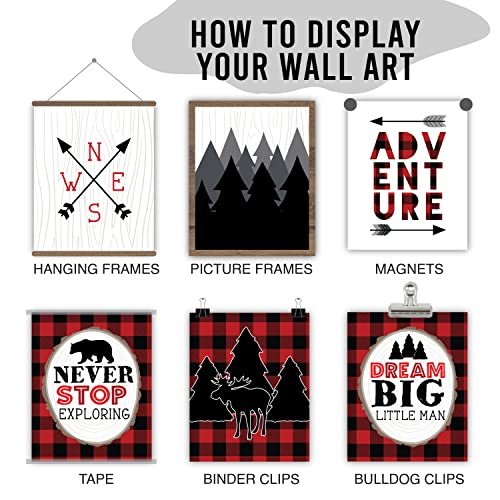 Lumberjack Children's Wall Art | Set of 6 | Nursery Decor