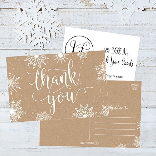 Winter Thank You Postcards