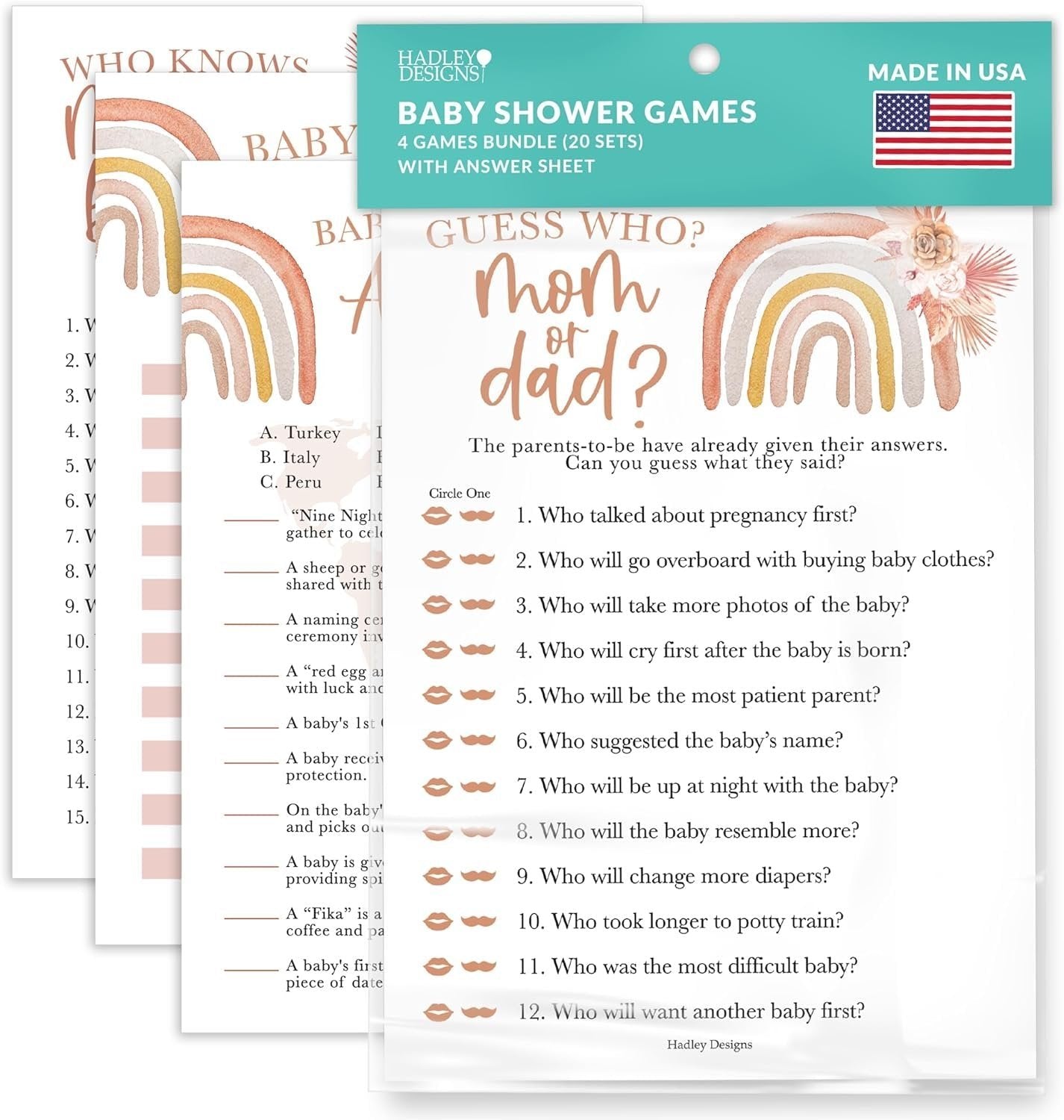 Who Said it, Who Knows Mommy Best, Baby Traditions, Family Feud Games | Set of 40 | Baby Shower Games