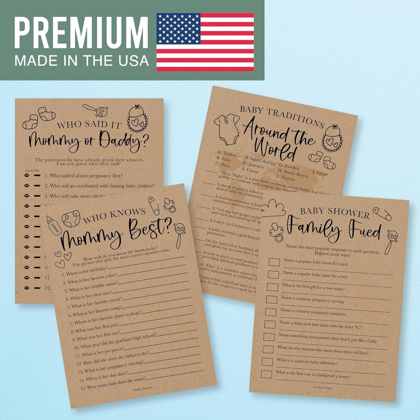 Who Said it, Who Knows Mommy Best, Baby Traditions, Family Feud Games | Set of 40 | Baby Shower Games