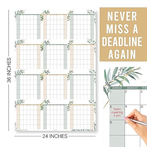 Geo Greenery Undated Yearly 12-Month Calendar | Dry Erase | Calendars & Planners