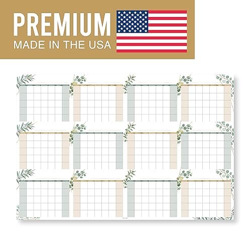 Geo Greenery Undated Yearly 12-Month Calendar | Dry Erase | Calendars & Planners