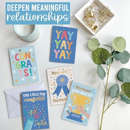 Folded Congratulations Cards | Set of 24 | Cards & Party | Envelopes Included