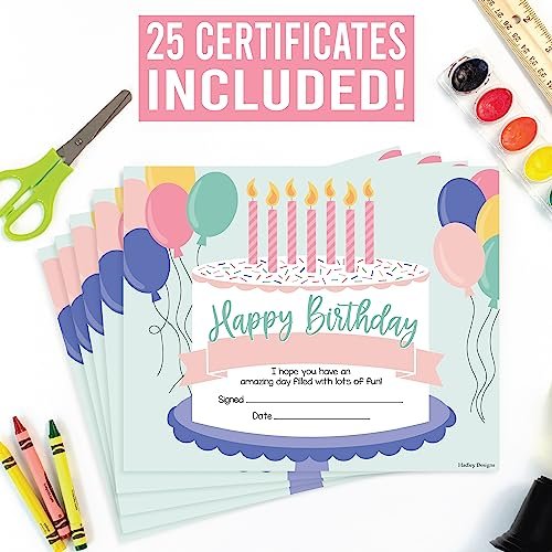 Boho Colorful Birthday Certificates | Set of 25 | Birthday Gifts