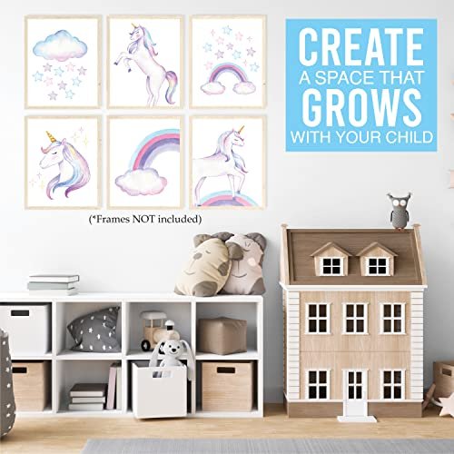 Unicorn 2 Children's Wall Art | Set of 6 | Home Decor