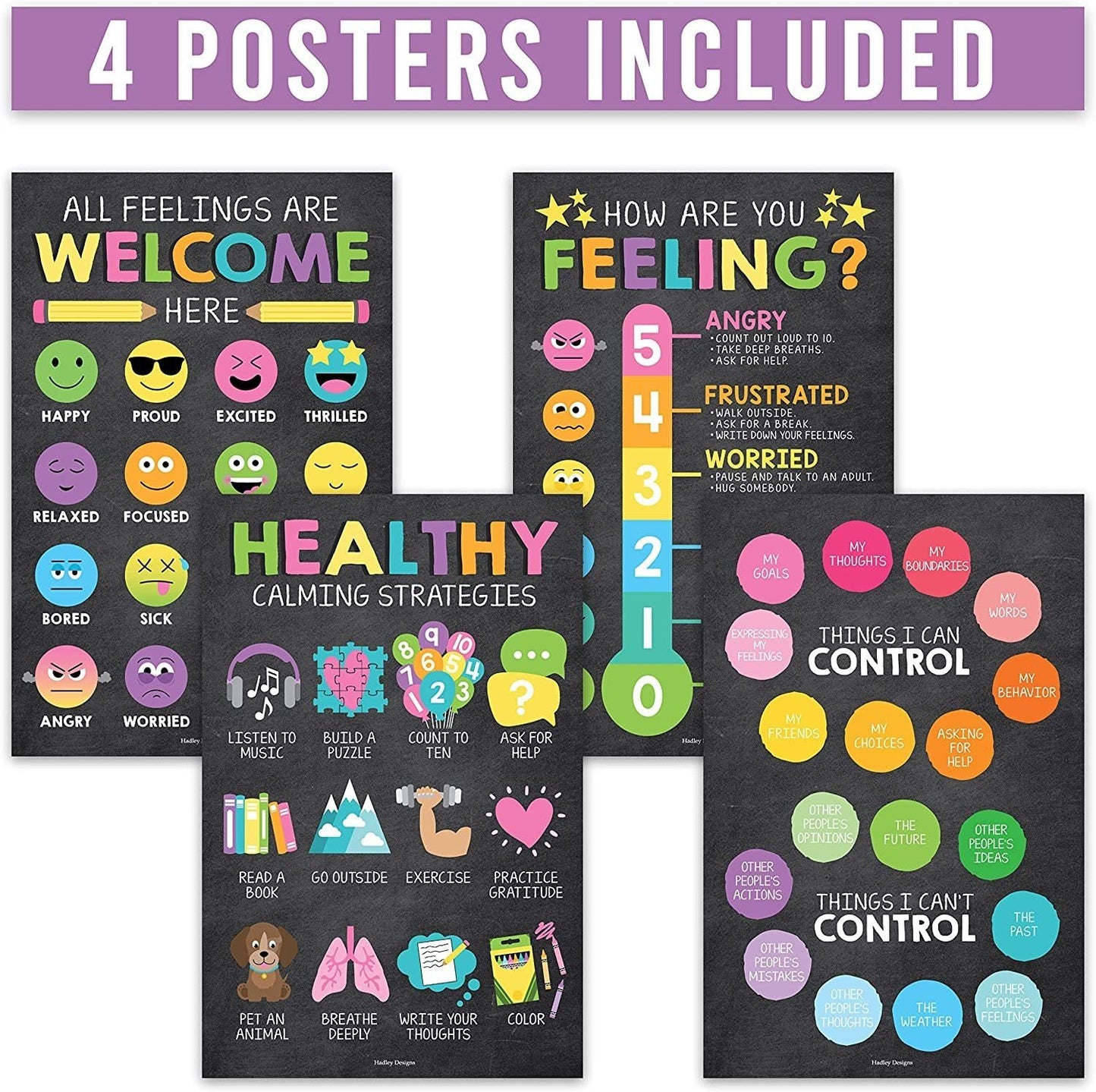 Feelings Posters | Set of 4 | Educational Posters
