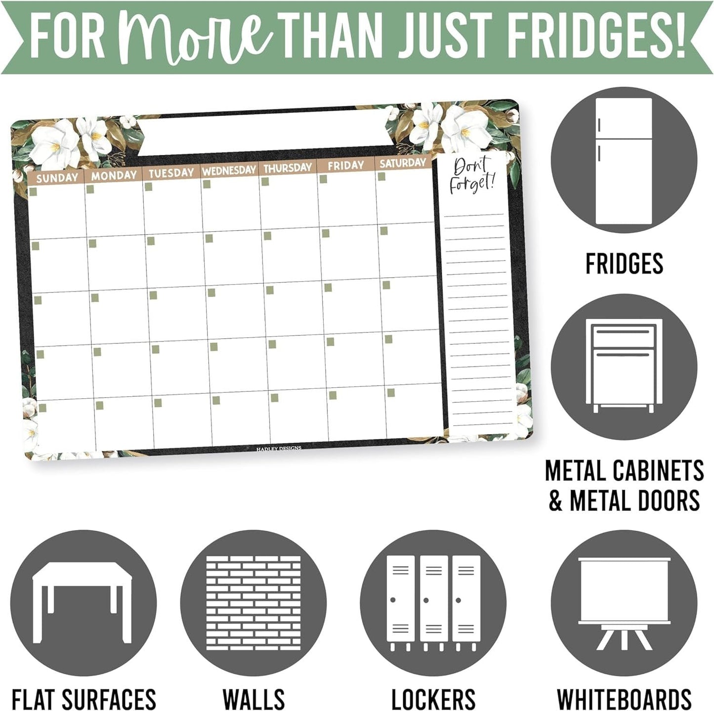 Floral Magnetic Calendar | Dry-Erase | Calendars & Planners