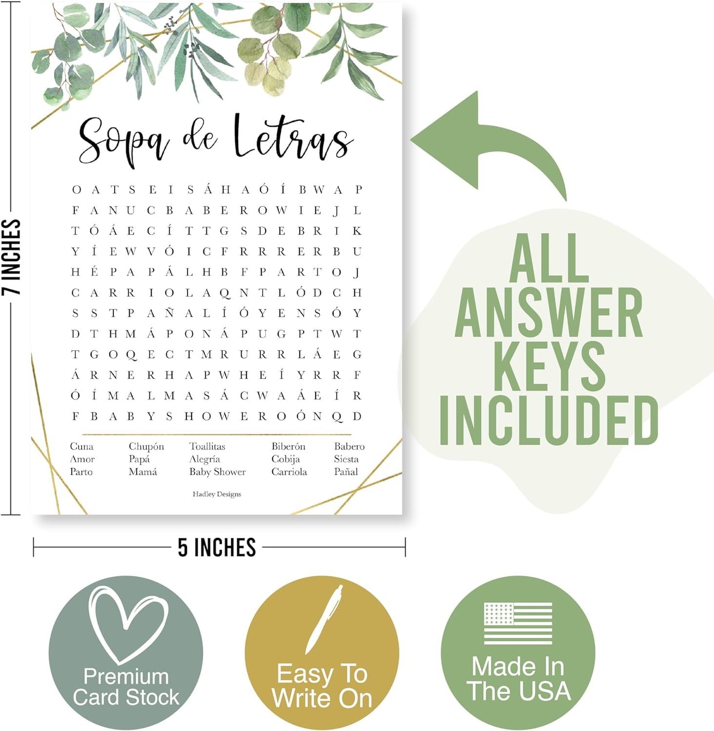 40 Greenery Juegos Para Baby Shower En Español - Juegos De Baby Shower En Español, Baby Shower Bingo Español, Baby Shower Advice Cards, Sopa De Letras Baby Shower Español, Quien Conoce Mas A Mama