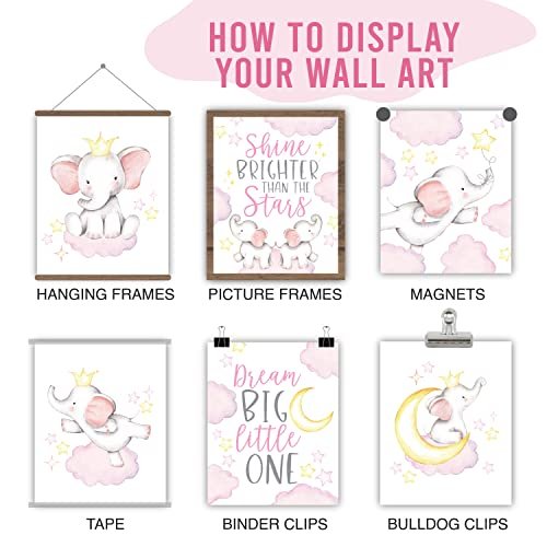 Elephant 2 Children's Wall Art | Set of 6 | Nursery Decor