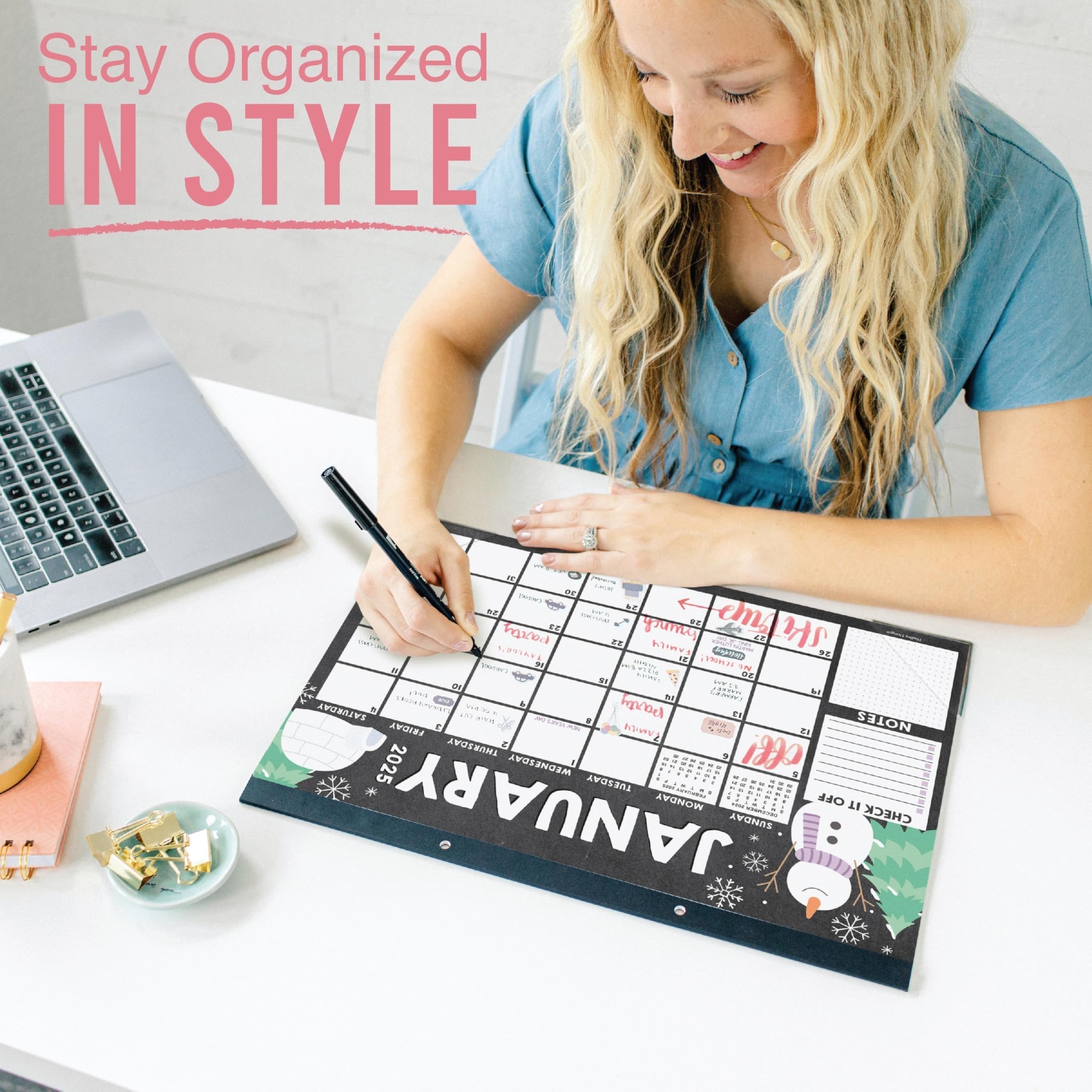 Chalk Doodle Large Desk Calendar | 18-Month | 2025-2026 | Calendars & Planners - SAMPLE