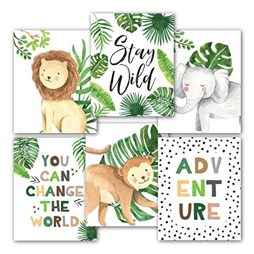 Safari Children's Wall Art | Set of 6 | Nursery Decor