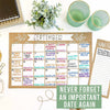 Rustic Kraft Magnetic Calendar | Dry-Erase | Calendars & Planners