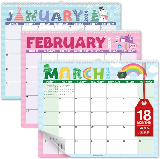 Doodle Large Wall Calendar 2024-2025 - 18 Month Wall Calendar 2024-2025, Monthly Wall Calendar 2024 Monthly Large, Calendario 2024 Calendar Wall, Calendars 2024 Wall Calendar, Calandar, Calenders 2024