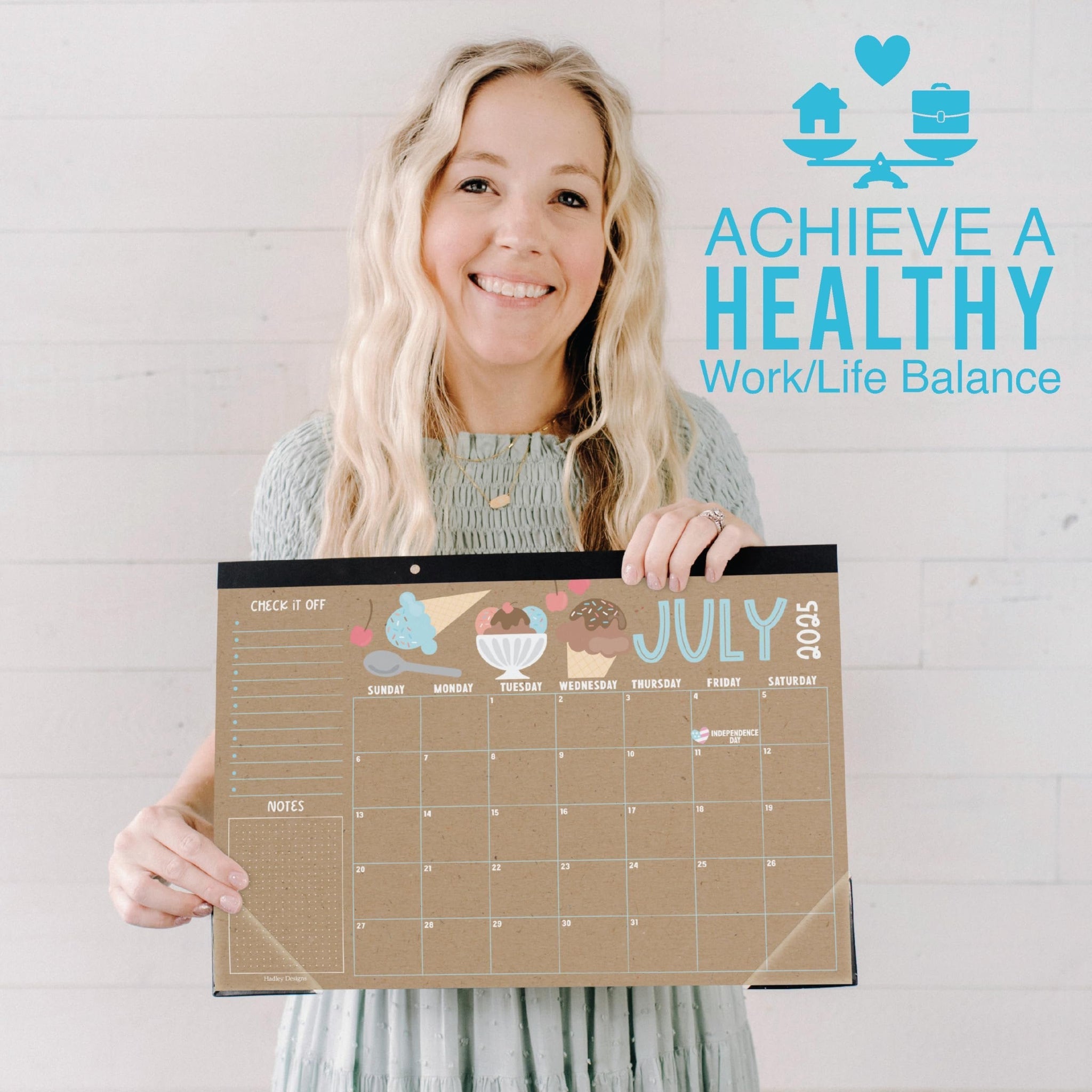 Doodle Kraft Large Desk Calendar | 18-Month | 2025-2026 | Calendars & Planners - SAMPLE