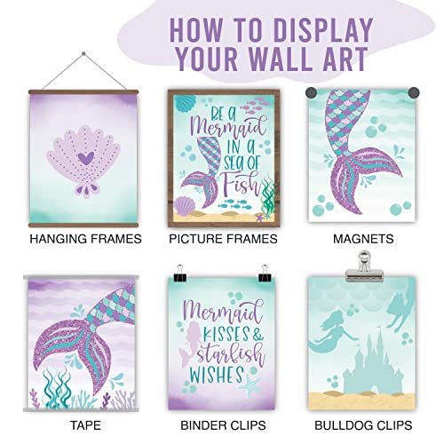 Mermaid Children's Wall Art | Set of 6 | Home Decor