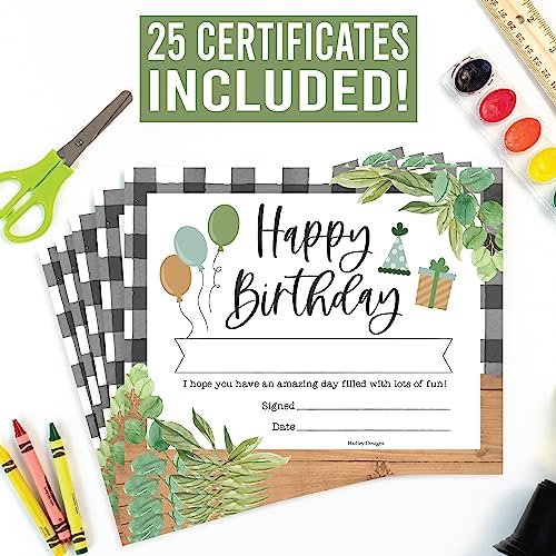 Farmhouse Birthday Certificates | Set of 25 | Birthday Gifts