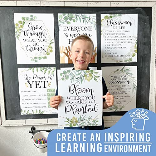 Greenery Classroom Motivational Posters | Set of 9 | Educational Supplies