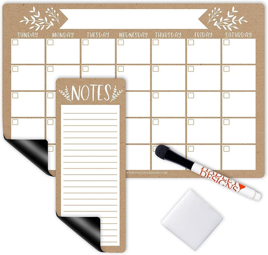 Rustic Kraft Magnetic Calendar | Dry-Erase | Calendars & Planners