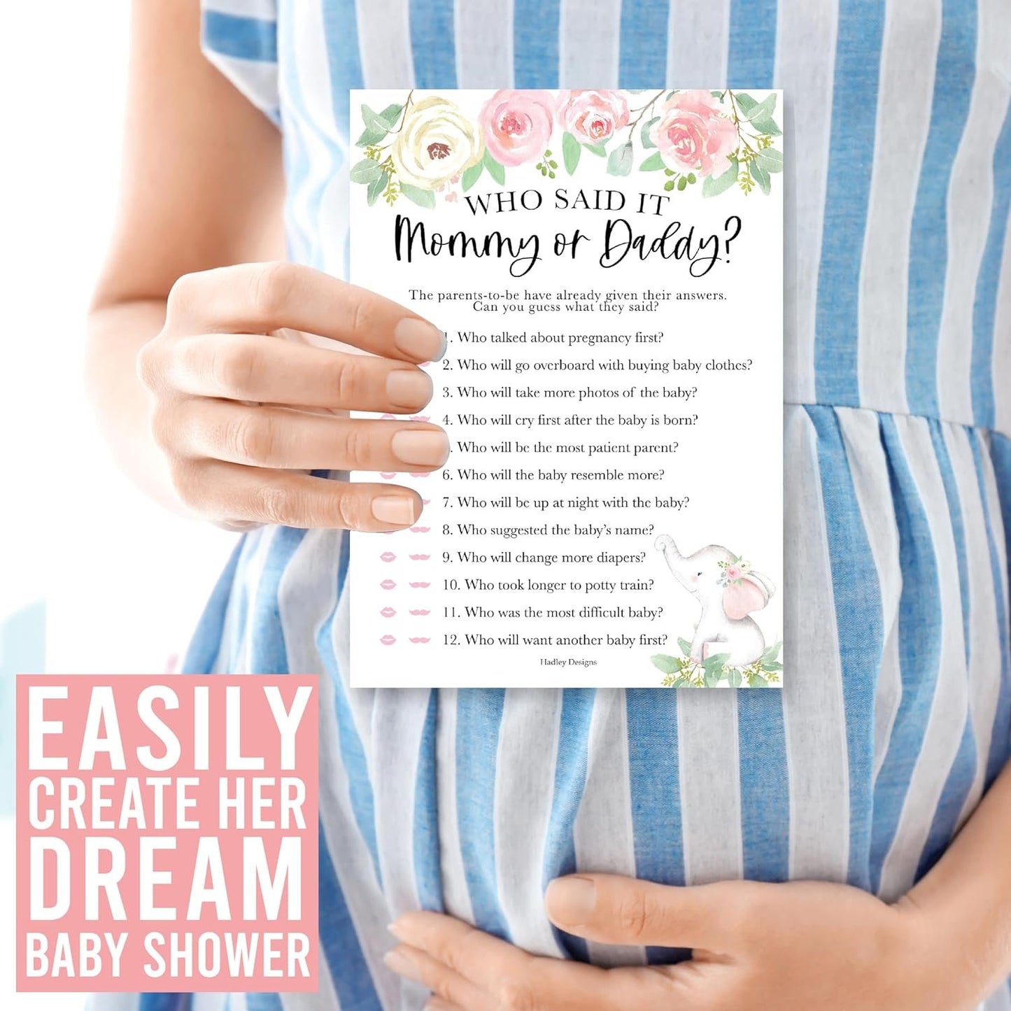 40 Elephant Baby Shower Games For Girl - Baby Games For Baby Shower Bingo Game Girl, Guess Who Mommy Or Daddy Baby Shower Game, The Price Is Right Baby Shower Game, Funny Baby Shower Games Dad Jokes