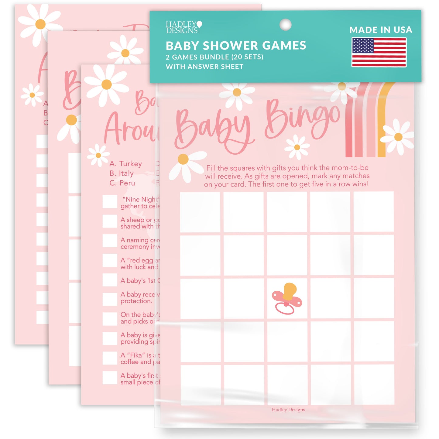 Baby Traditions & Bingo Games | Set of 20 | Baby Shower Games