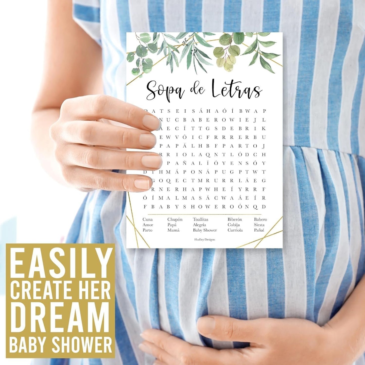 Word Search & Mad Libs | Set of 20 | Spanish Baby Shower Games