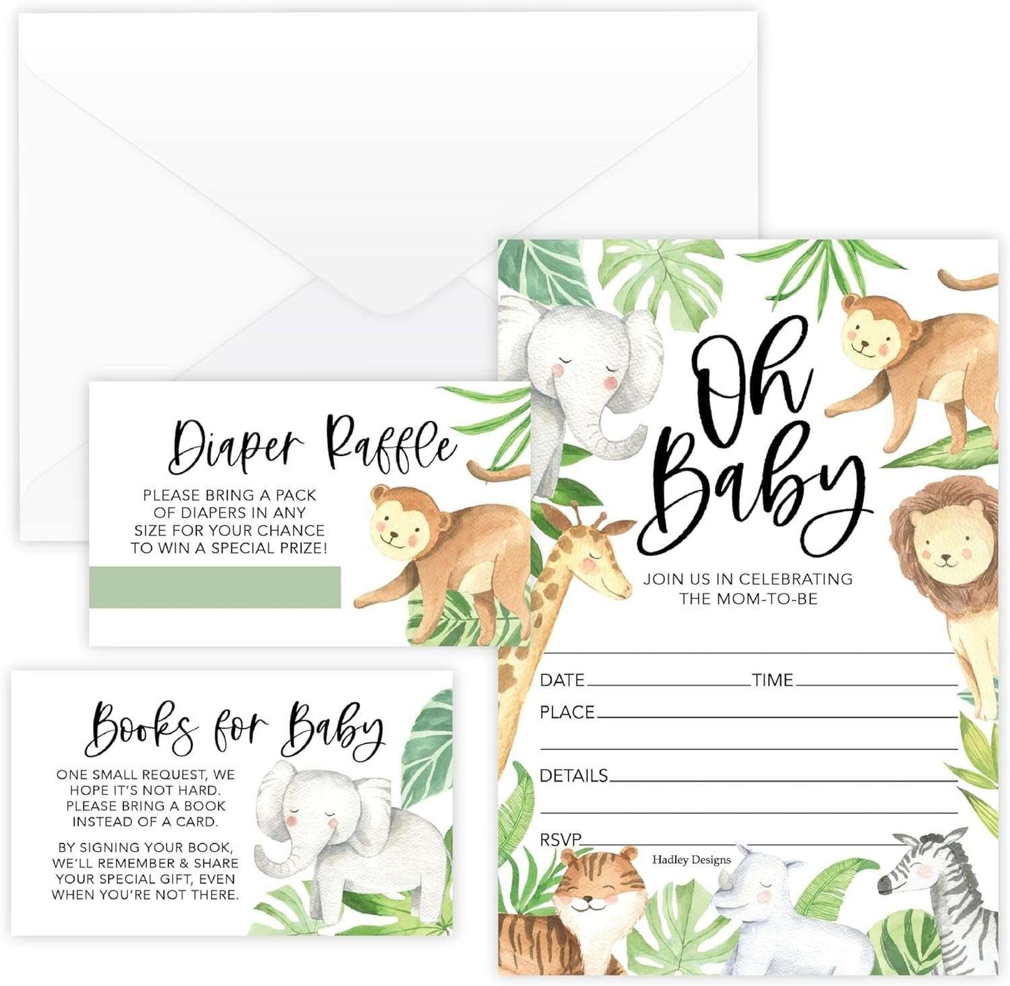 15 Safari Baby Shower Invitations Gender Neutral - Baby Shower Invitations For Girl, Boy Baby Shower Invites For Boy, Baby Boy Shower Invitations, Baby Girl Baby Shower Invitations With Envelopes