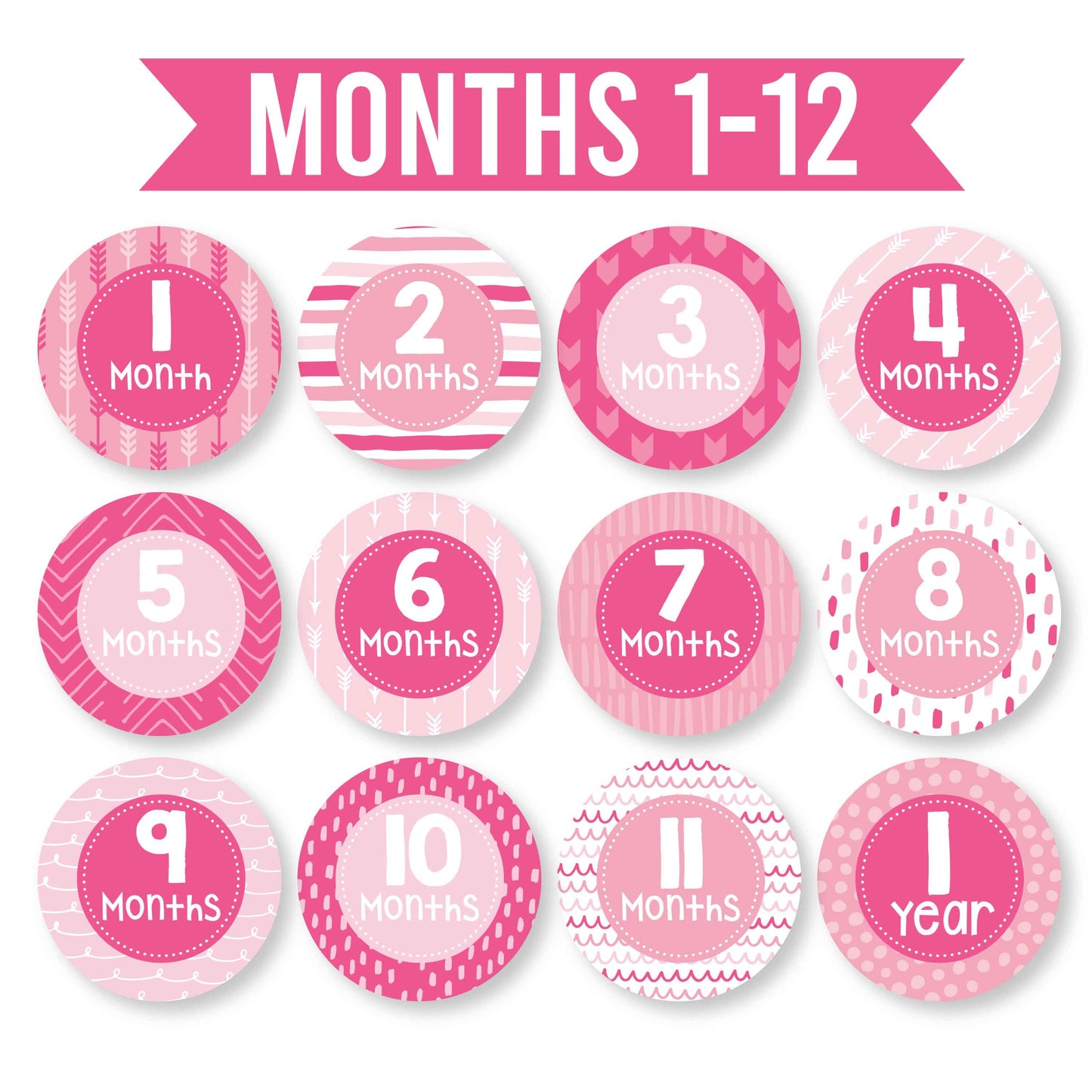 Baby Milestone Stickers | Set of 20 | Baby Supplies