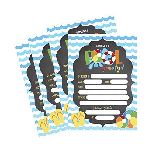 Summer Kids Party Invitations | Set of 50 | Cards & Party