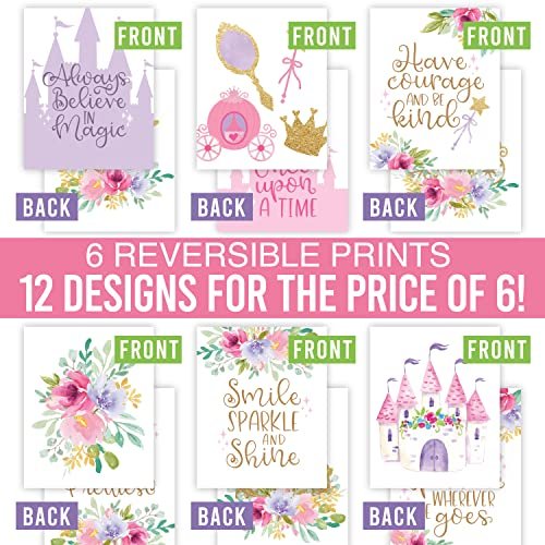 Princess Children's Wall Art | Set of 6 | Home Decor