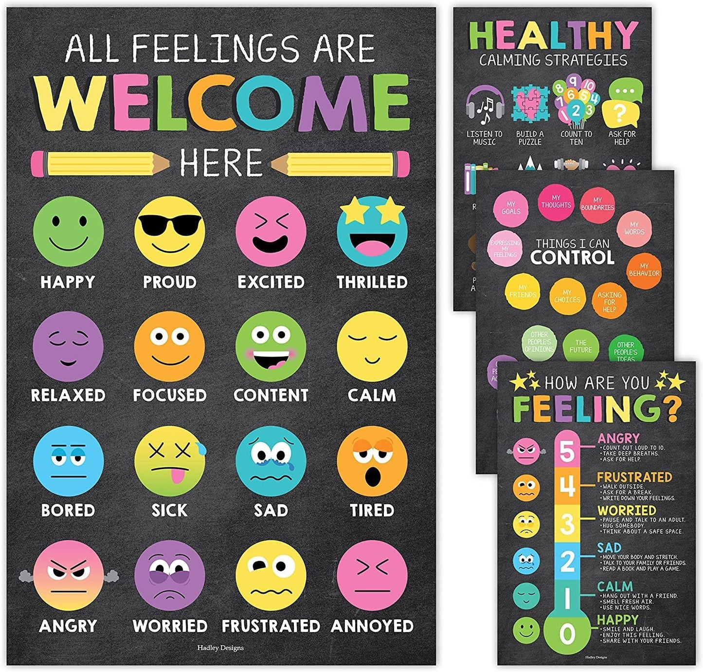 Feelings Posters | Set of 4 | Educational Posters