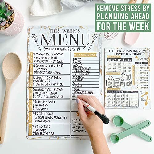 Gold Marbles Magnetic Meal Planner | Weekly | Calendar & Planners