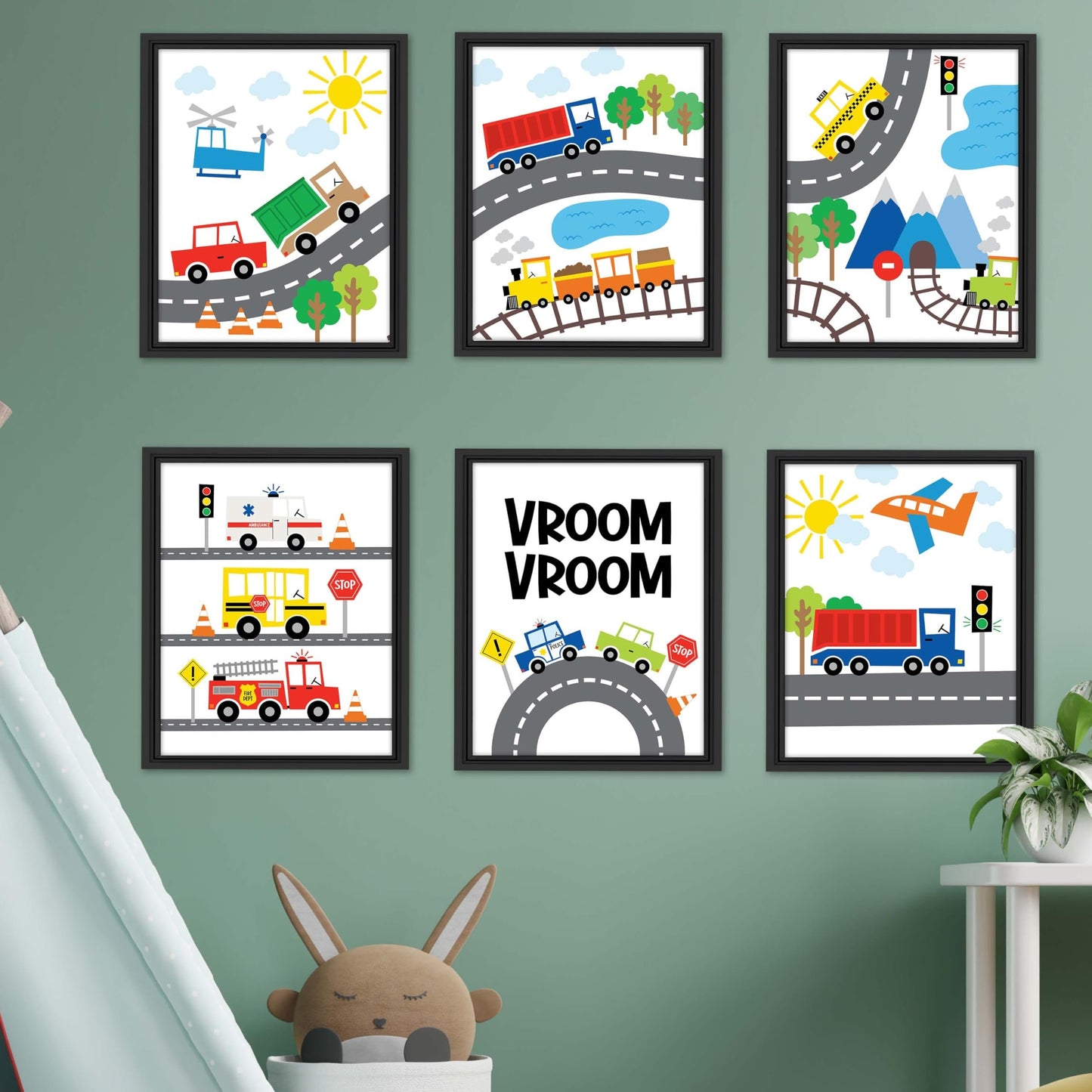 Truck Children's Wall Art | Set of 6 | Home Decor