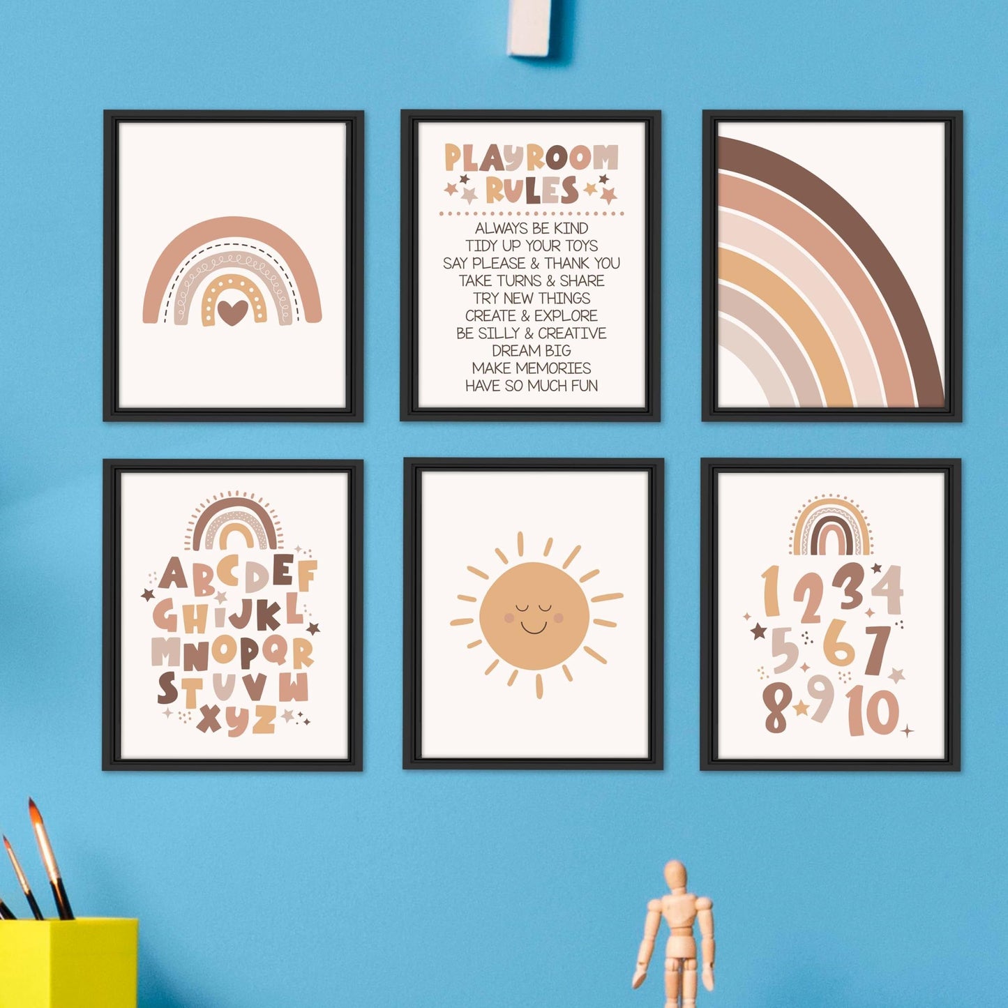 Playroom Wall Art | Set of 6 | Home Decor