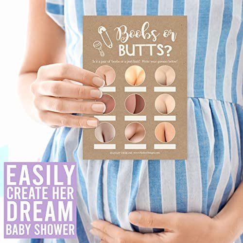 Love or Labor | Boobs or Butts | Set of 25 | Baby Shower Games