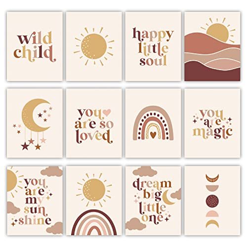 Boho Children's Wall Art | Set of 6 | Nursery Decor