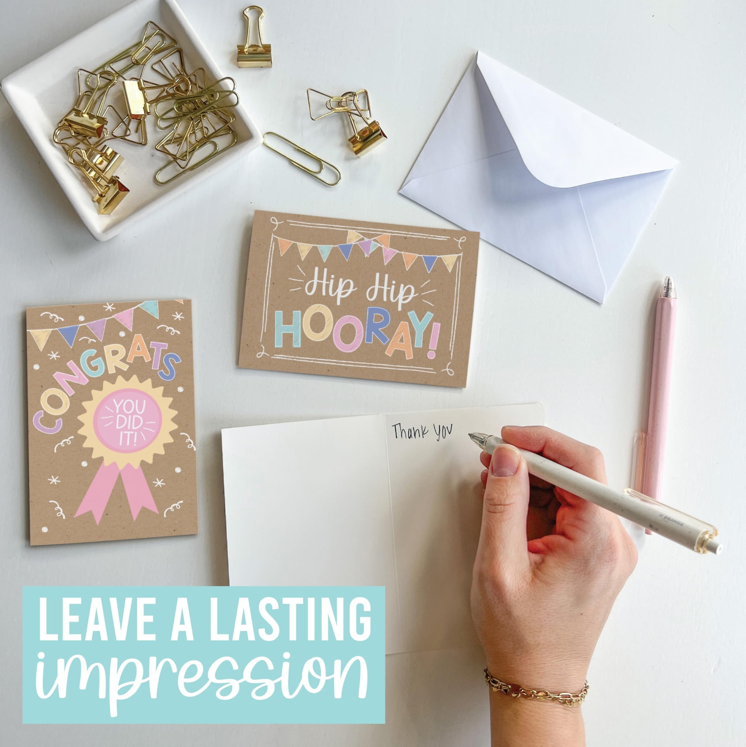 Folded Congratulations Cards | Set of 24 | Cards & Party | Envelopes Included