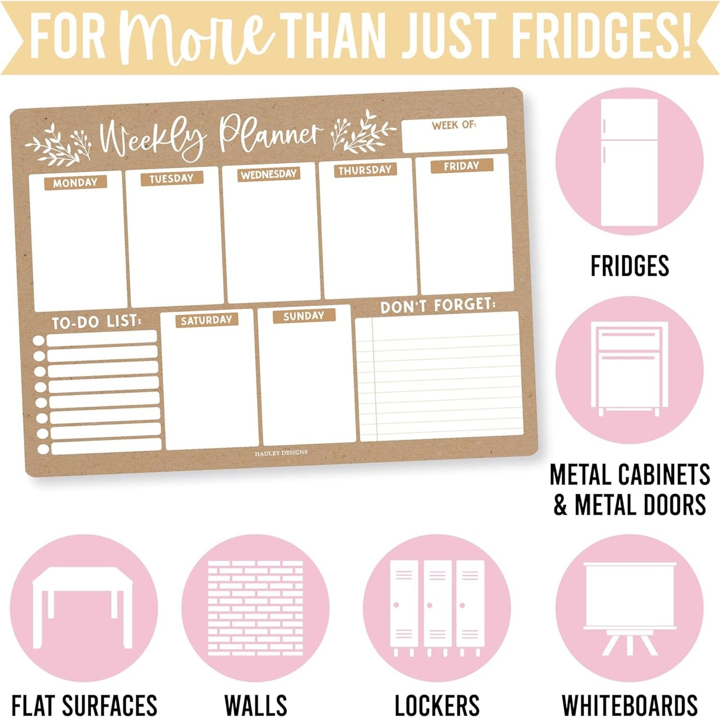Rustic Fridge Weekly Calendar | Magnetic & Dry Erase | Calendars & Planners
