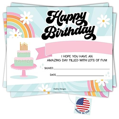 Retro Birthday Certificates | Set of 25 | Birthday Gifts