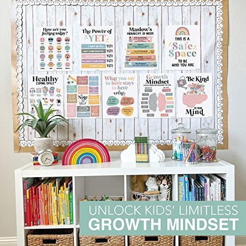 Boho Colorful Mental Health Posters | Set of 9 | Classroom Decor