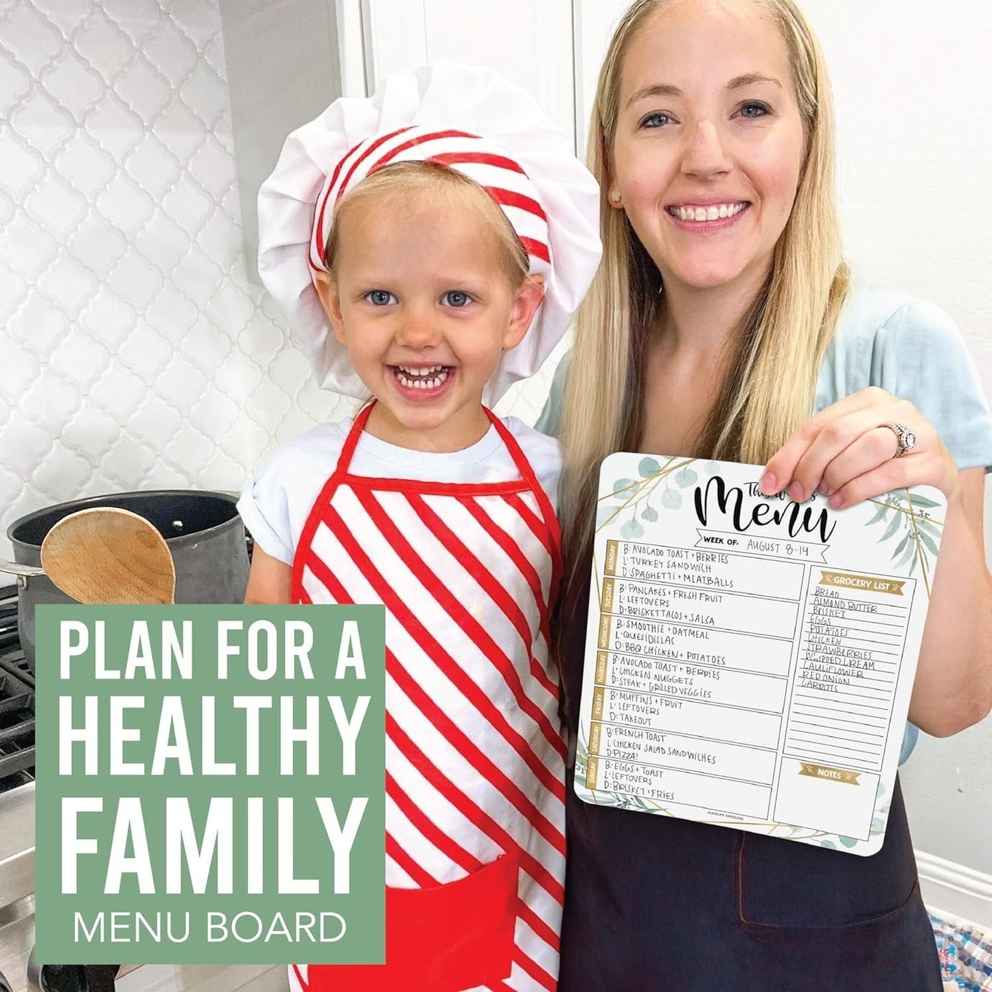 Geo-Greenery Magnetic Meal Planner | Weekly | Calendar & Planners